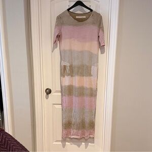 Striped Pink and Tan Dress